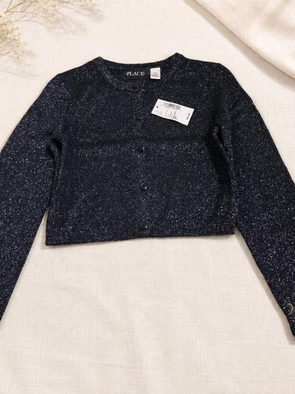 The Children's Place Navy Sparkle Cropped Cardigan